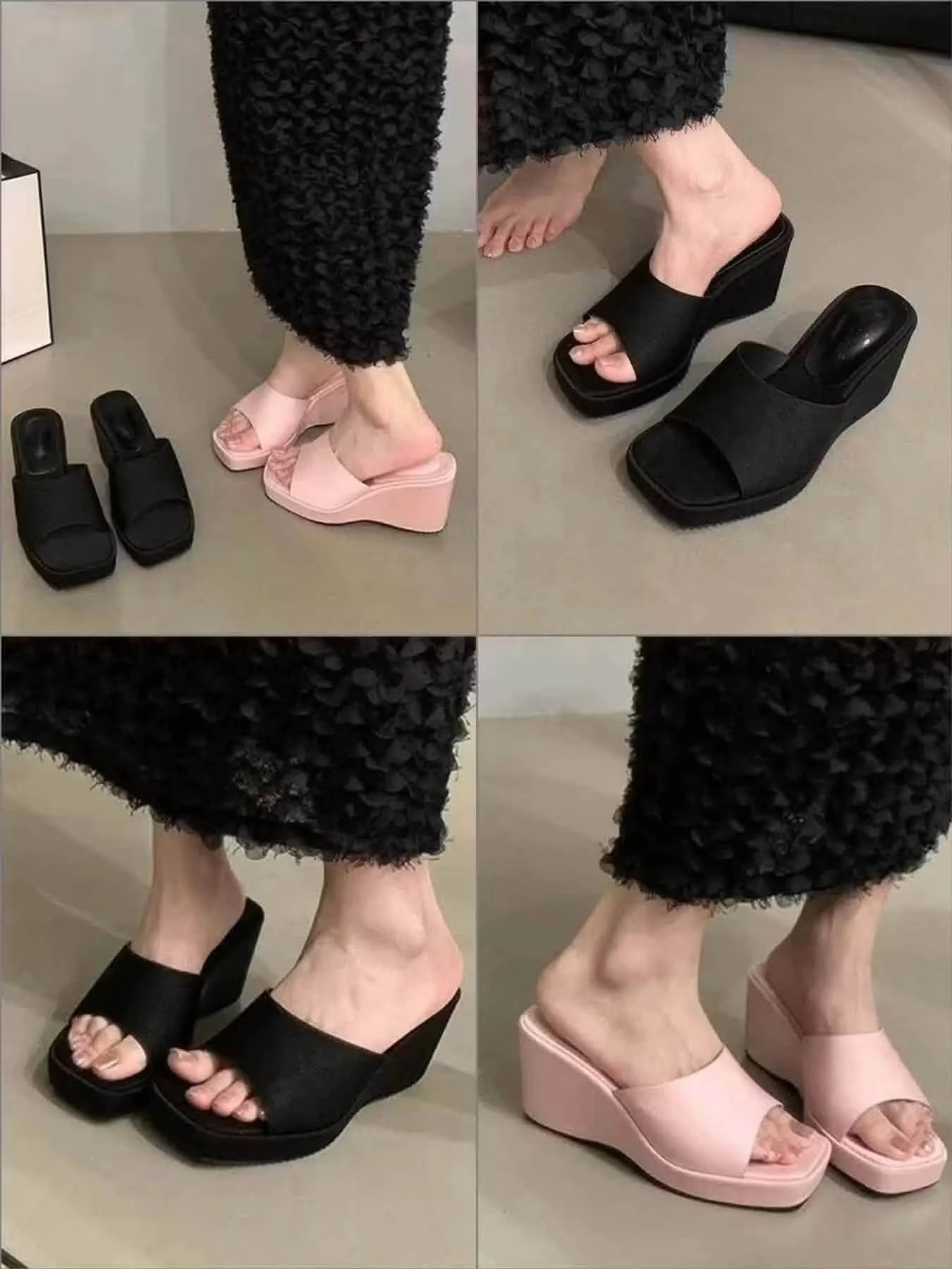 รองเท้าเปิดหน้าทรงส้นเตารีด